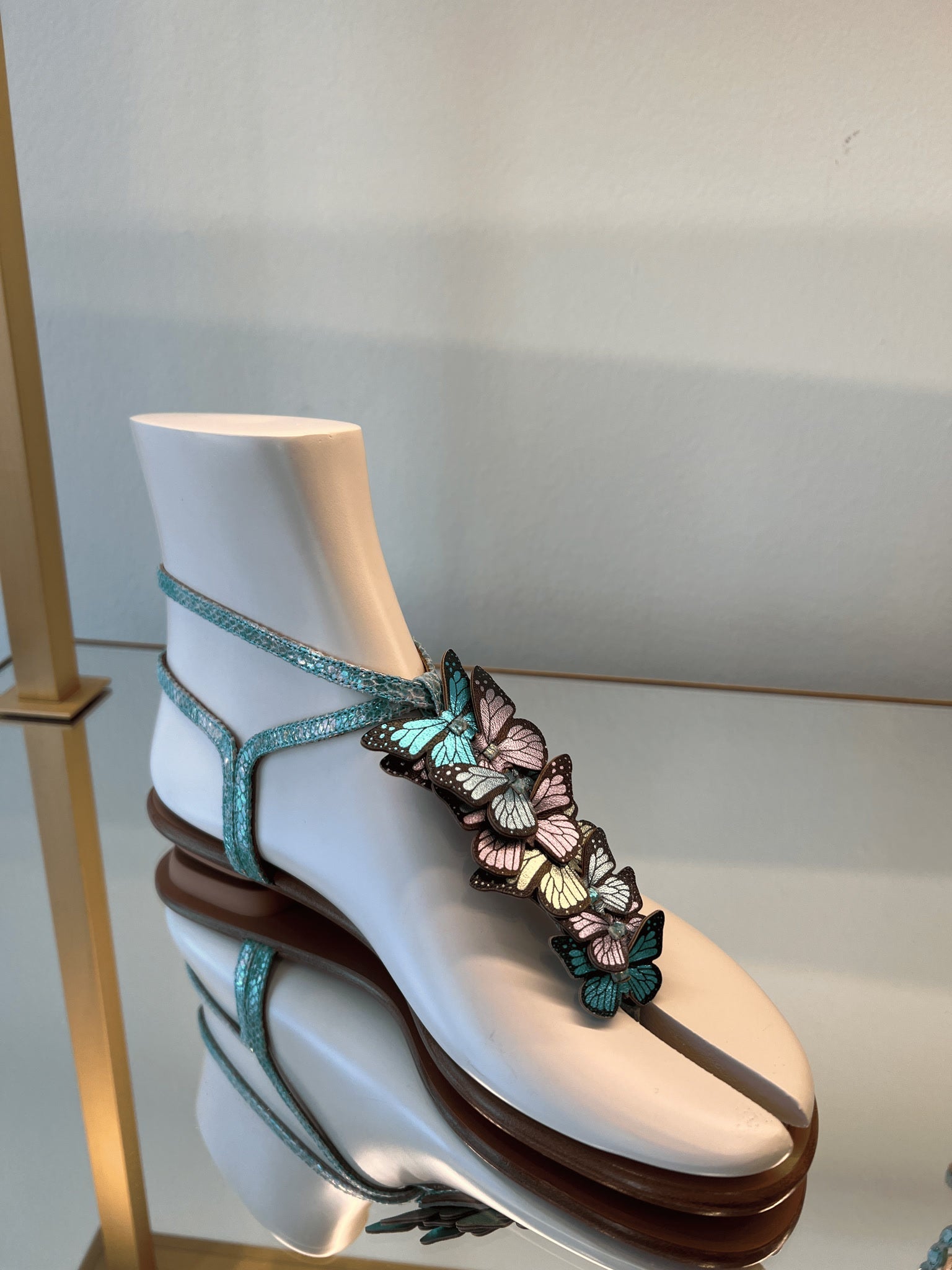 Aquazzura Damskie sandały skórzane niebieskieAquazzura