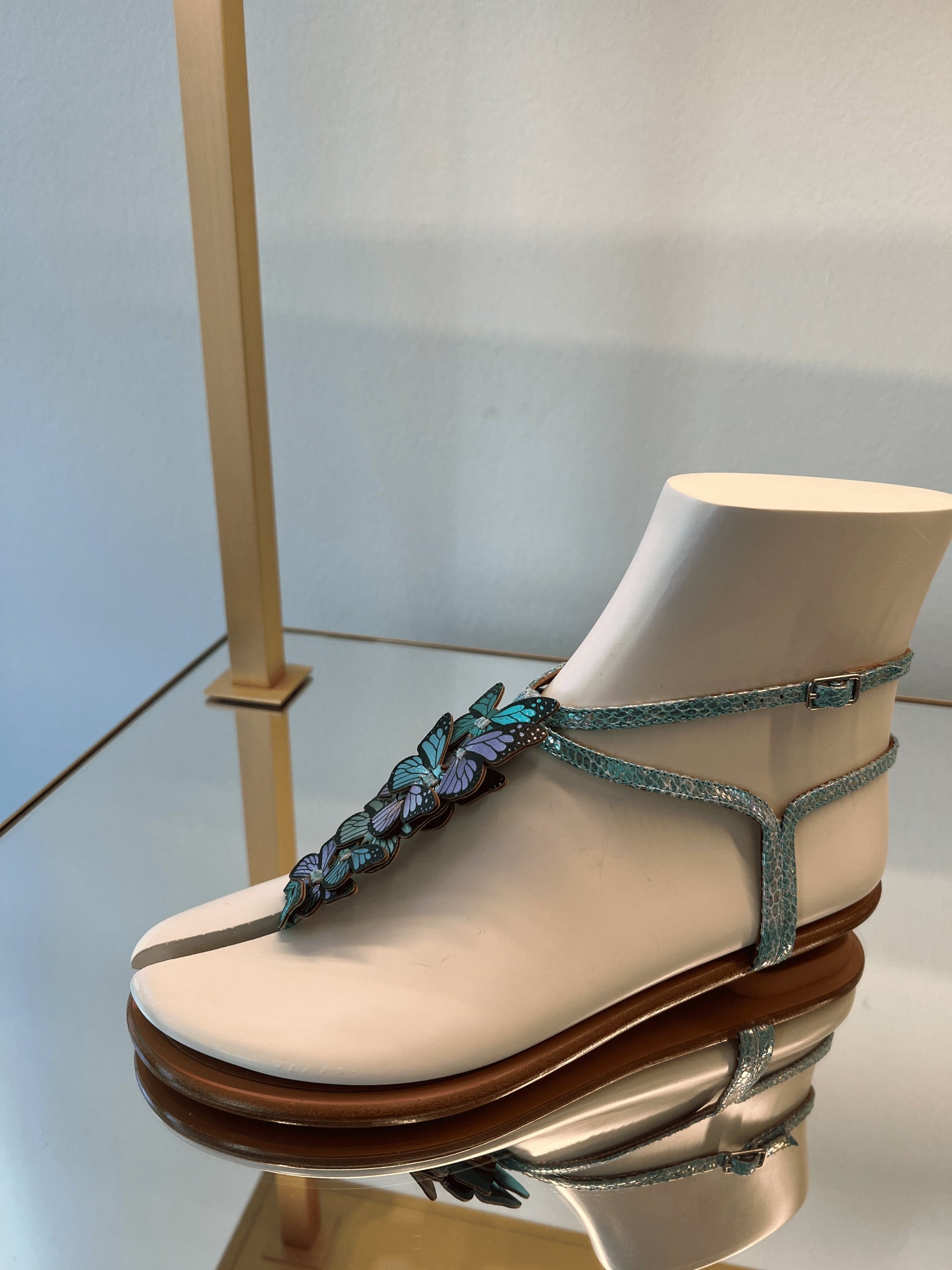 Aquazzura Damskie sandały skórzane niebieskieAquazzura