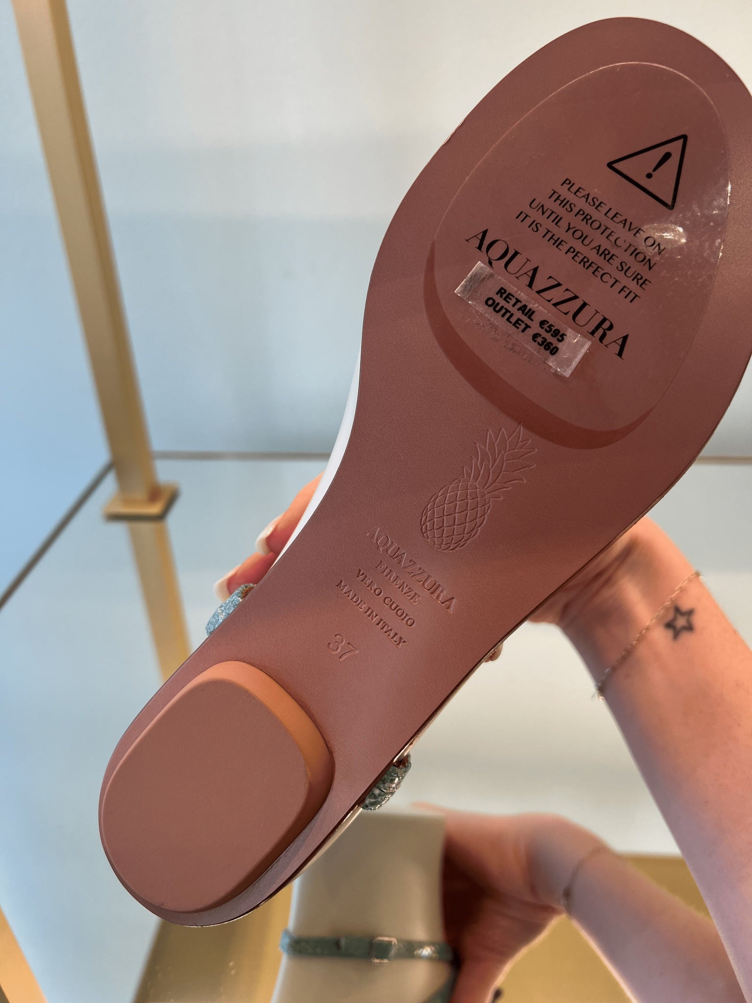 Aquazzura Damskie sandały skórzane niebieskieAquazzura