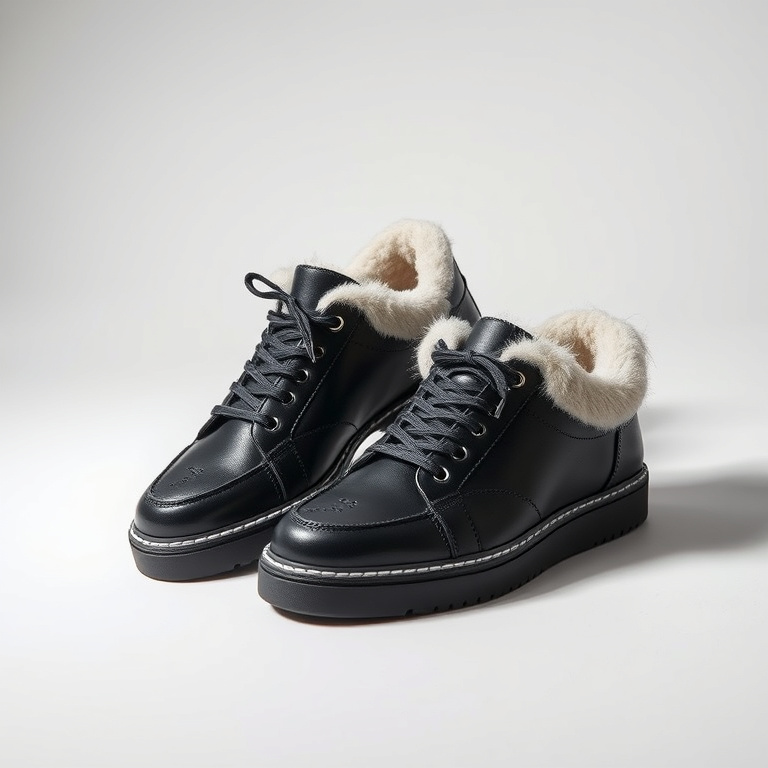 Casadei Black Shearling SneakersCasadei