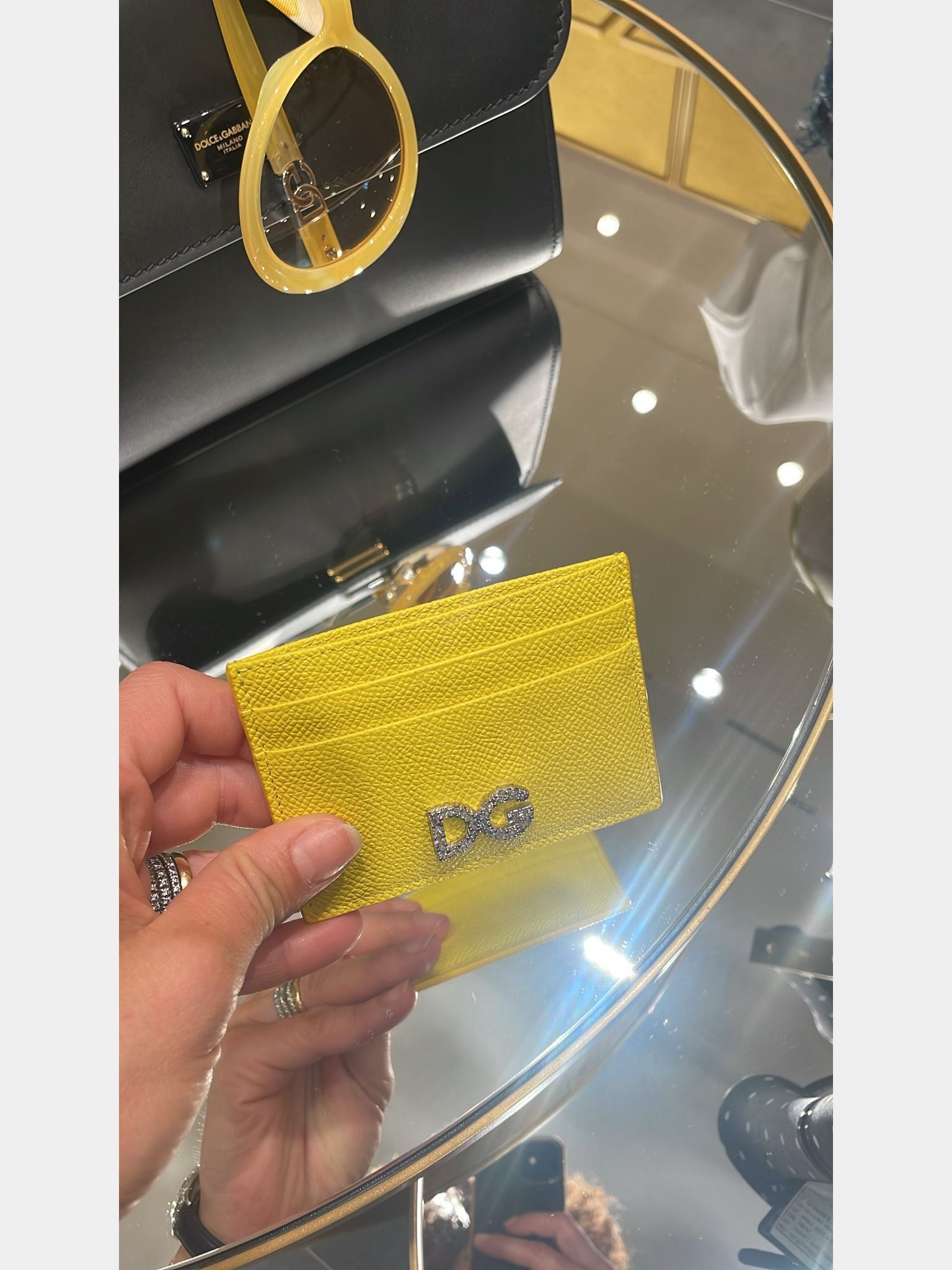 Dolce & Gabbana Cardholder Damskie Lemon Yellow 100% CalfDolce & Gabbana