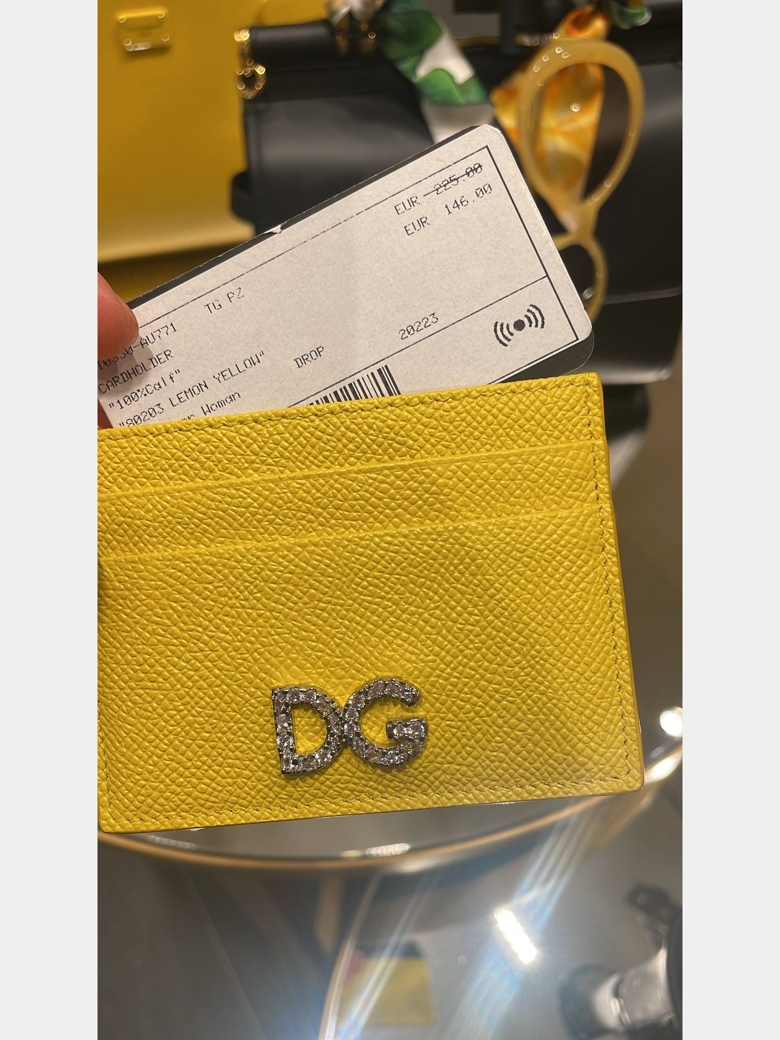Dolce & Gabbana Cardholder Damskie Lemon Yellow 100% CalfDolce & Gabbana