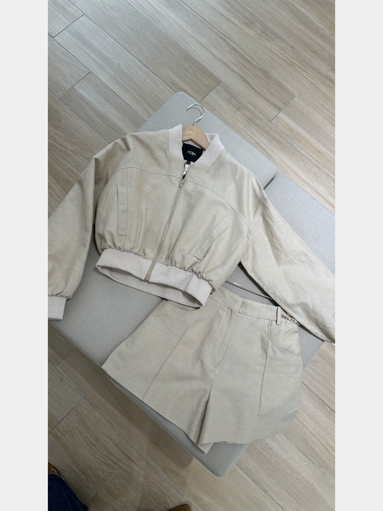 Maje Beige Mini JacketMaje
