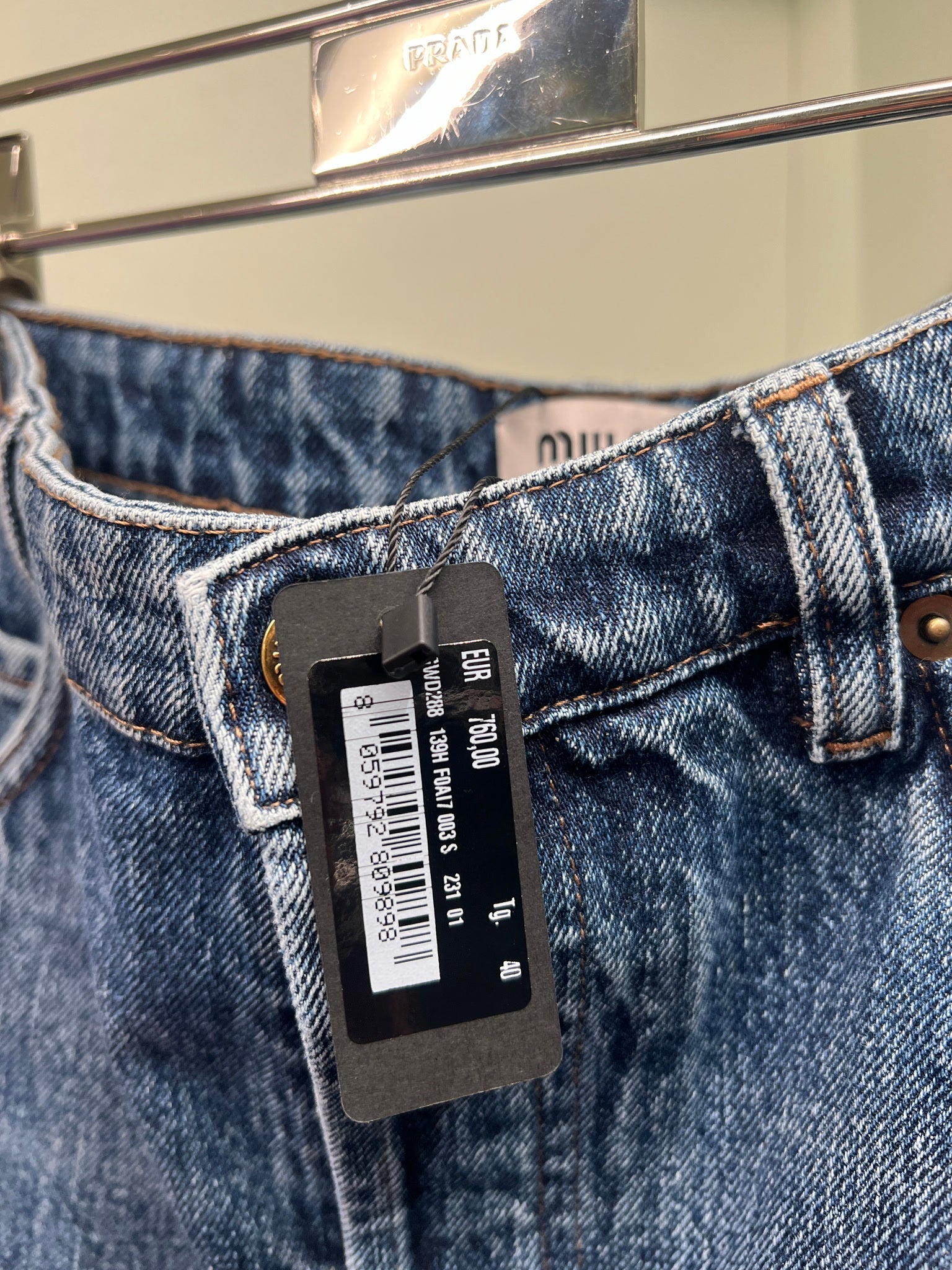 Miu Miu Blue/black Denim Miniskirt |Miu Miu