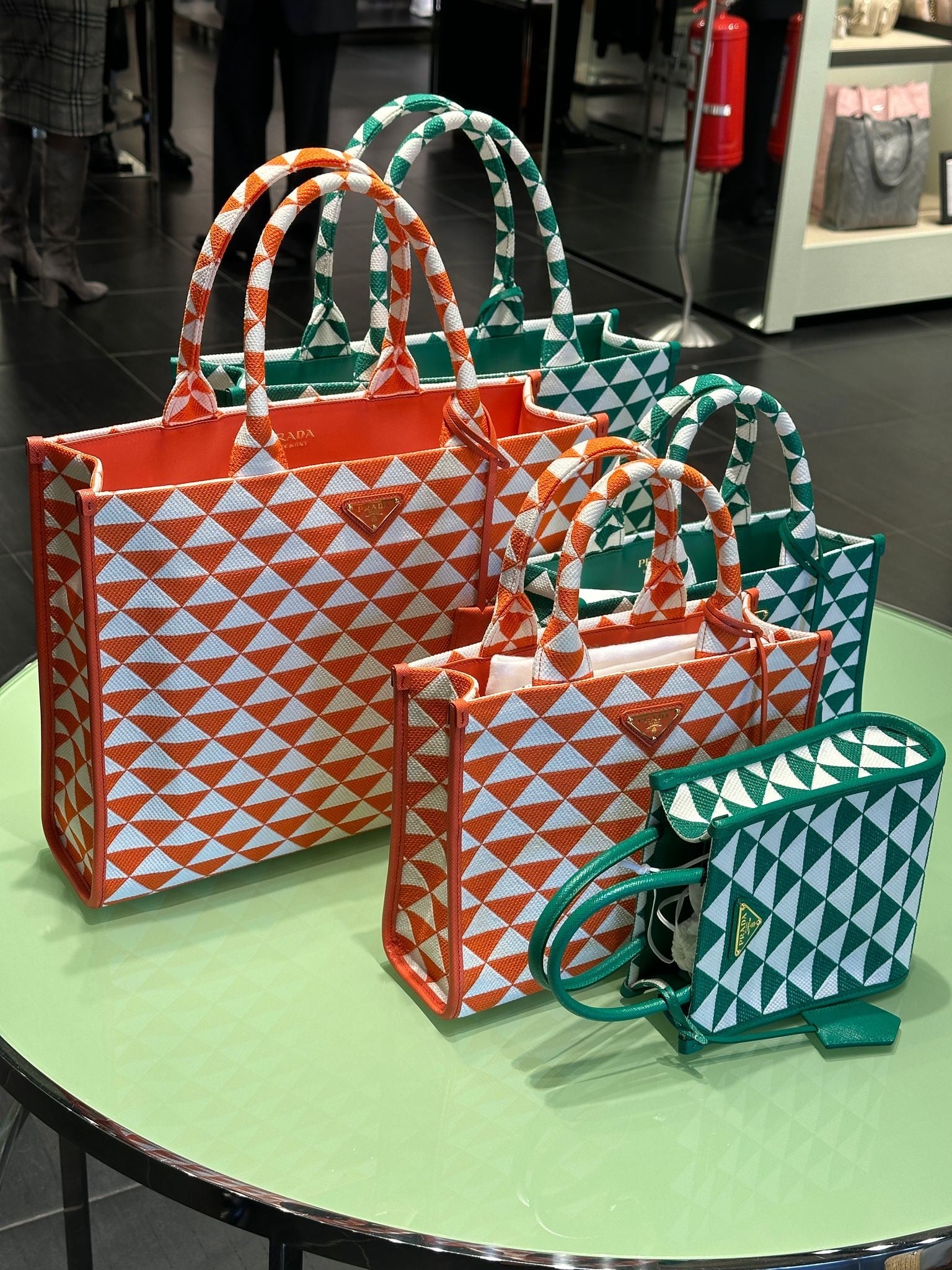 Prada green mini totePrada