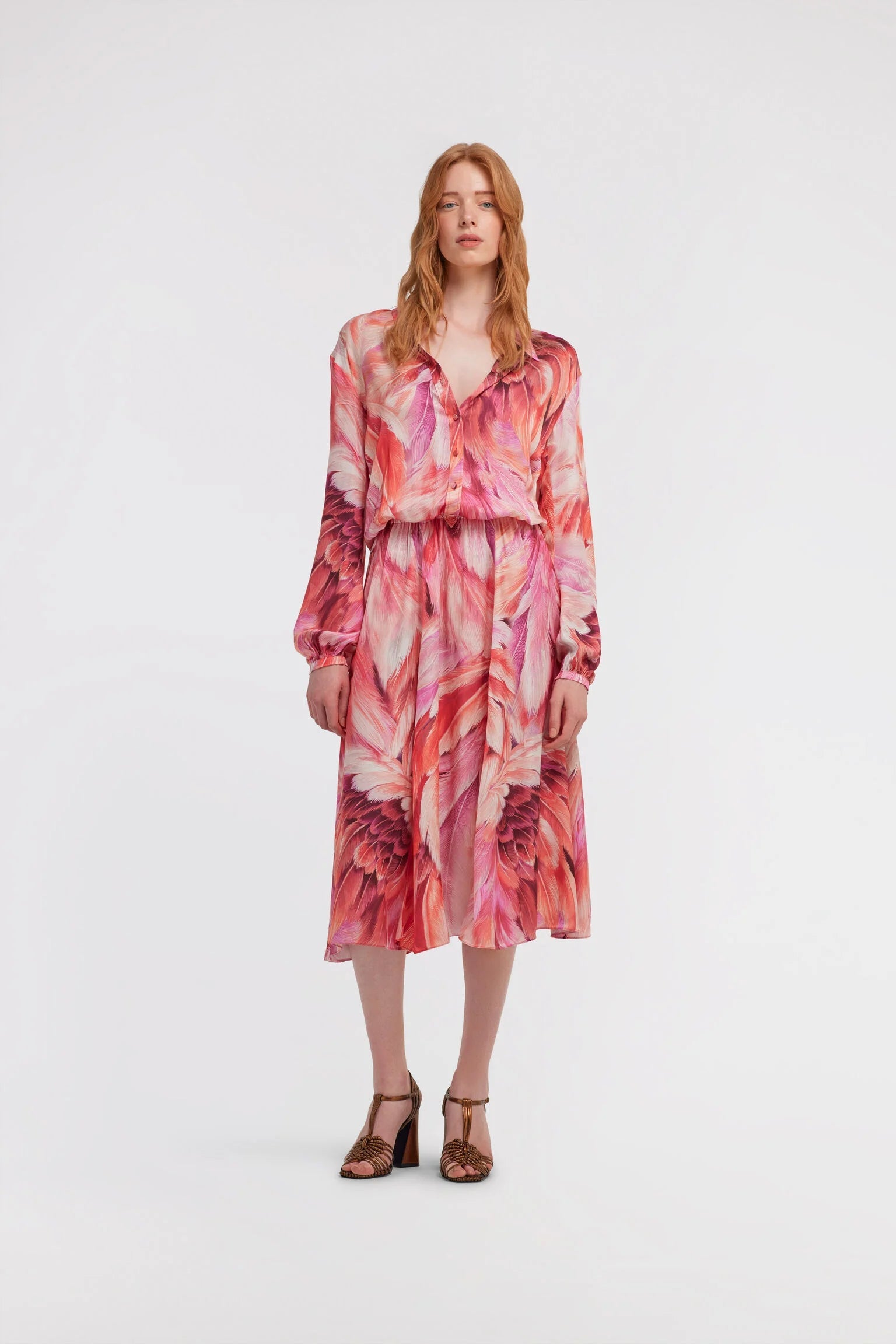 Roberto Cavalli Long dress Plumage printRoberto Cavalli