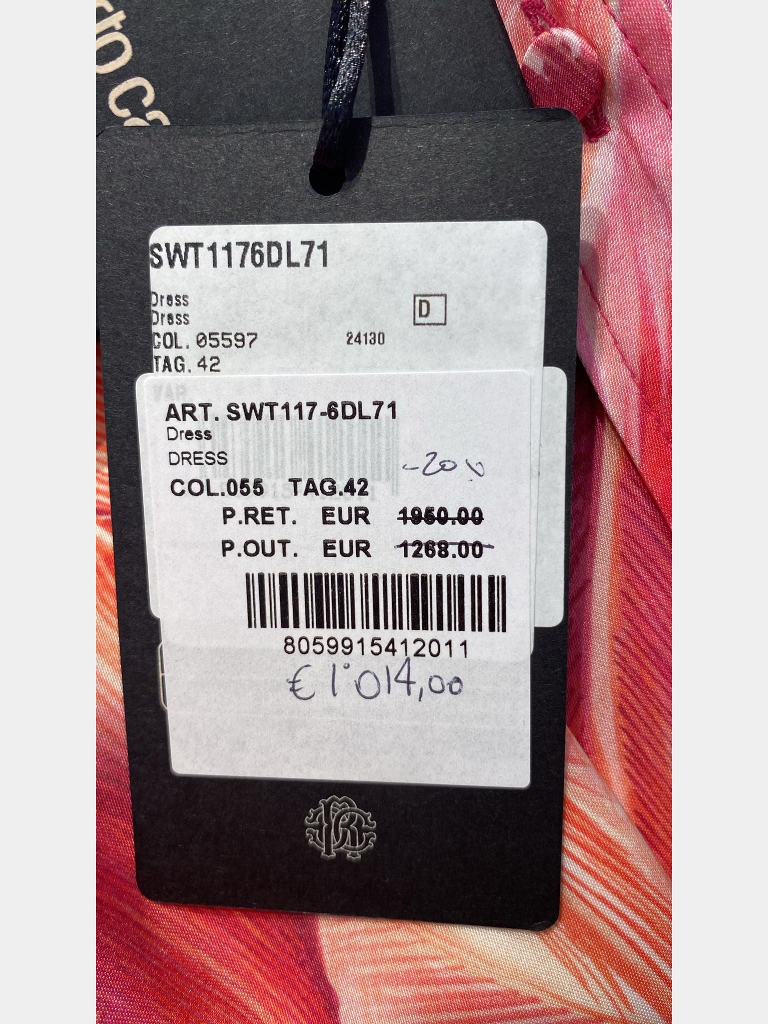 Roberto Cavalli Long dress Plumage printRoberto Cavalli