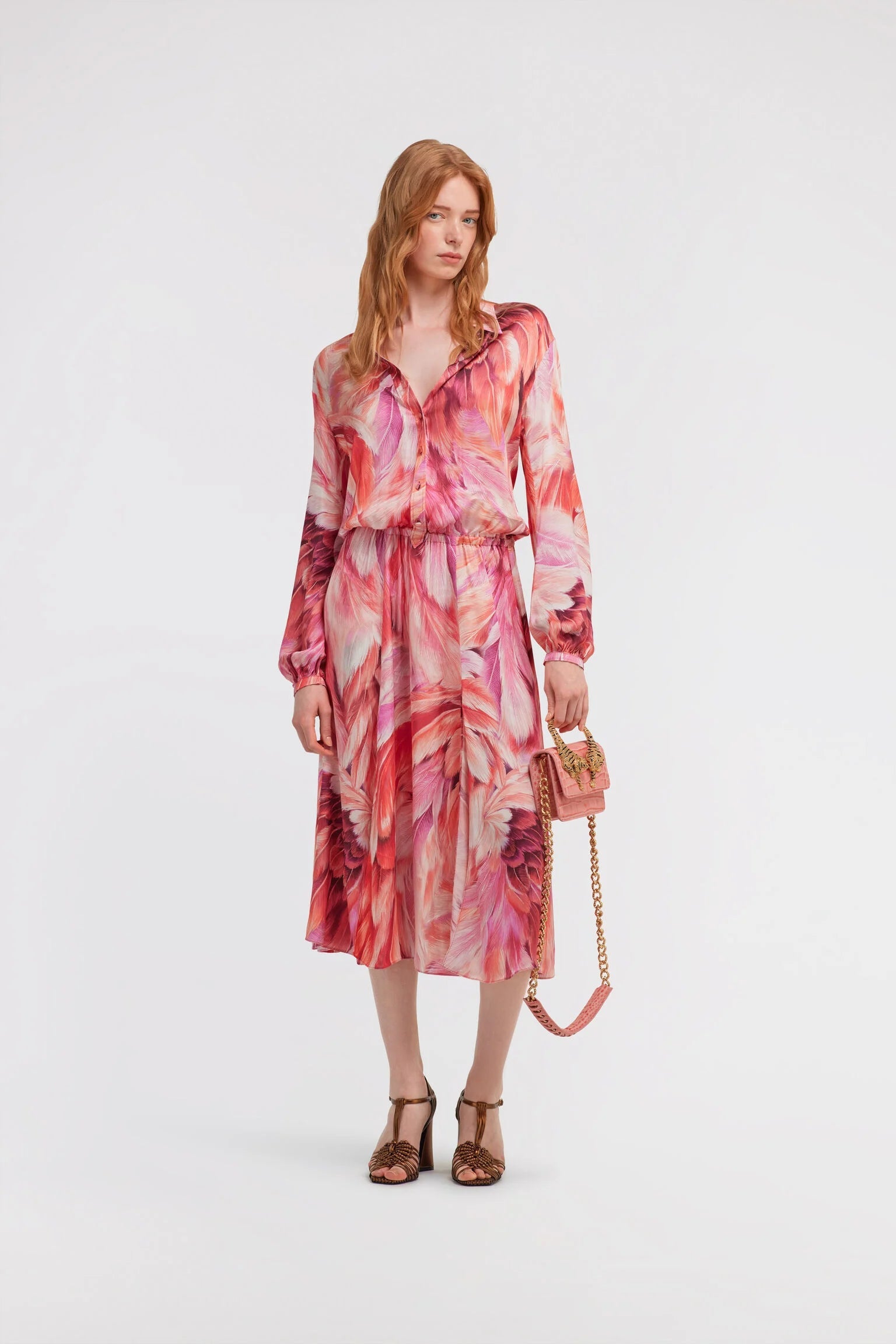 Roberto Cavalli Long dress Plumage printRoberto Cavalli