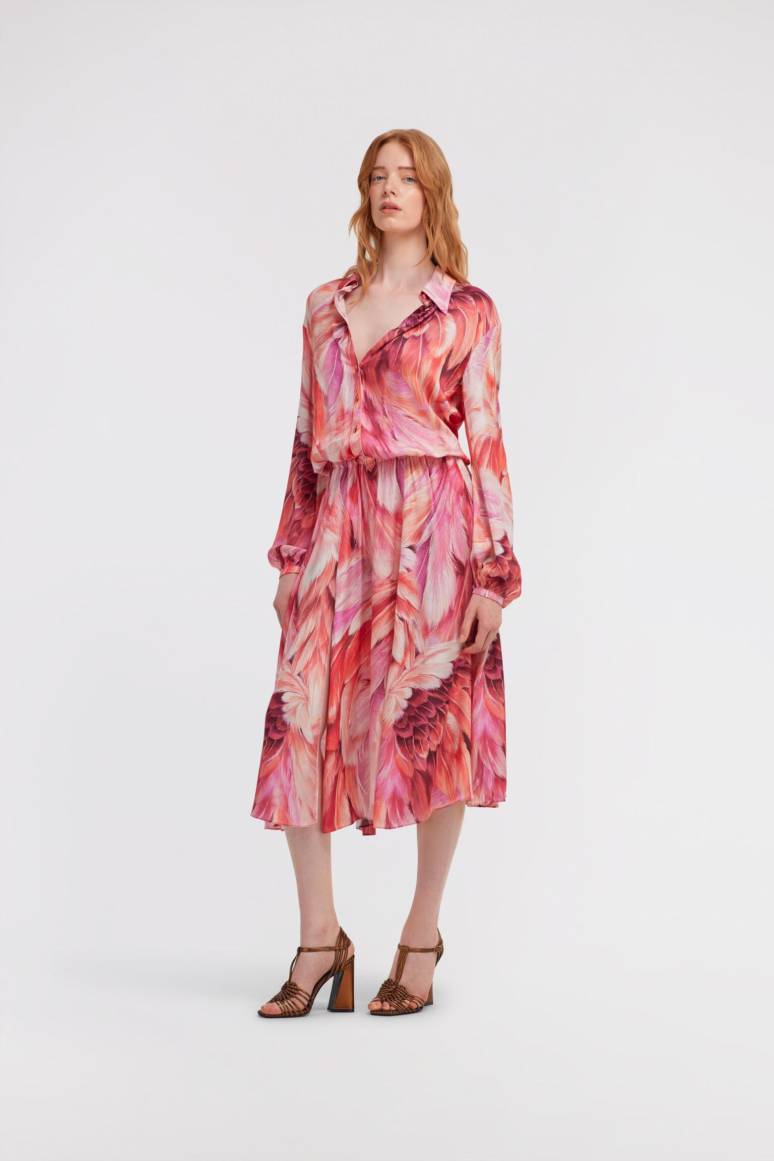 Roberto Cavalli Long dress Plumage printRoberto Cavalli