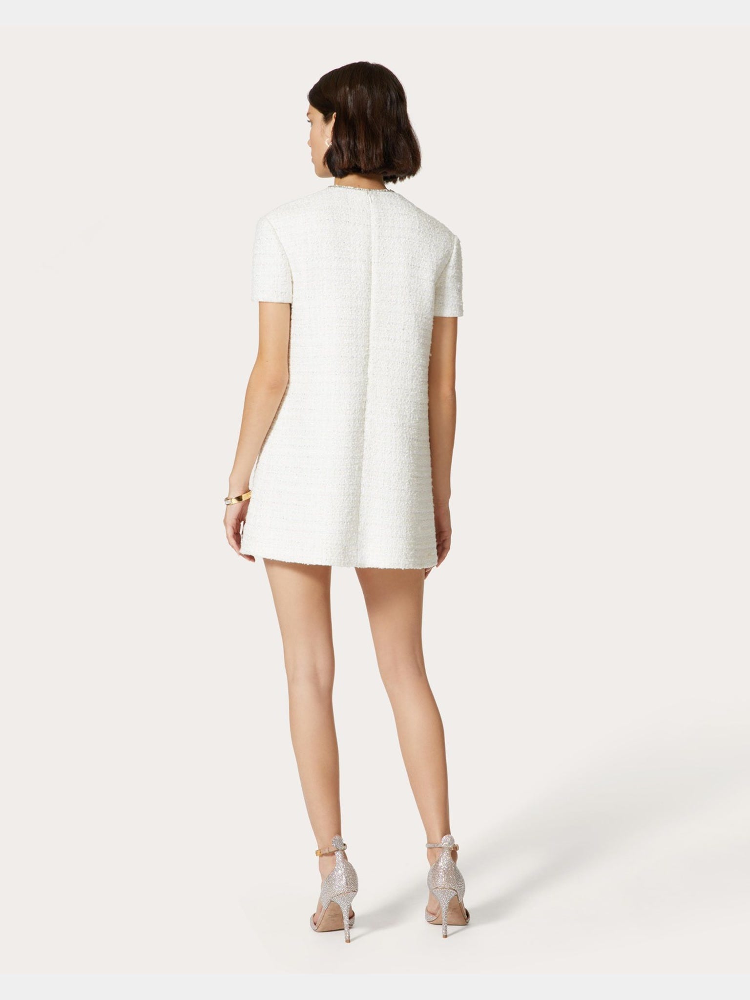 Valentino Embroidered Glaze Tweed Short DressValentino