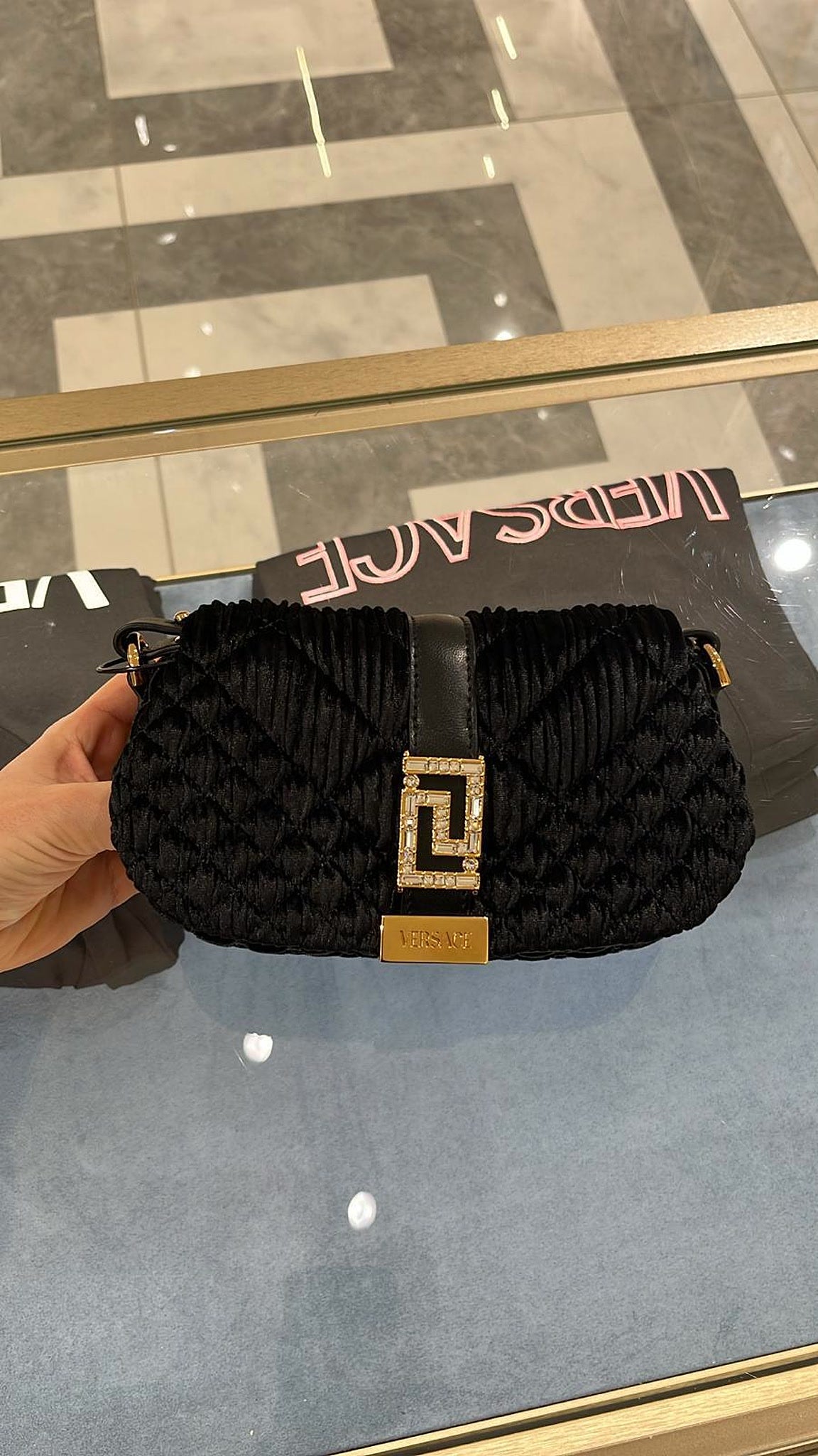 Versace Bags Velluto Nappa Plisse StrVersace