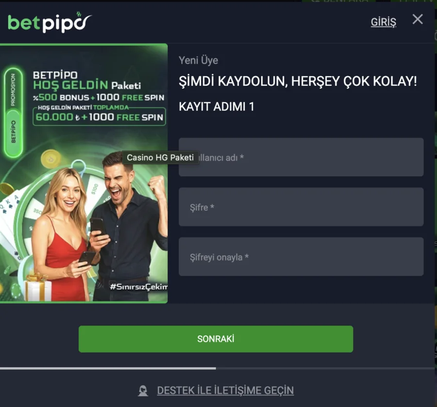 Betpipo canlı casino